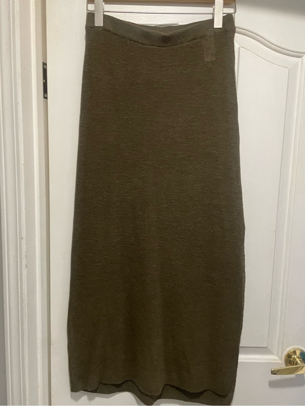 Zara Olive Green Wool Alpaca Knit Maxi Skirt – Size Medium – NWOT